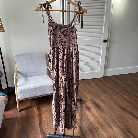 Womens Abercrombie & Fitch Leopard Smocked Jumpsuit One Piece XS - Picture 8 of 8